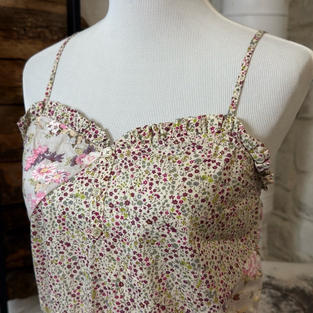 Xhilaration Floral Print Camisole with Ruffle Trim - Picture 3 of 7